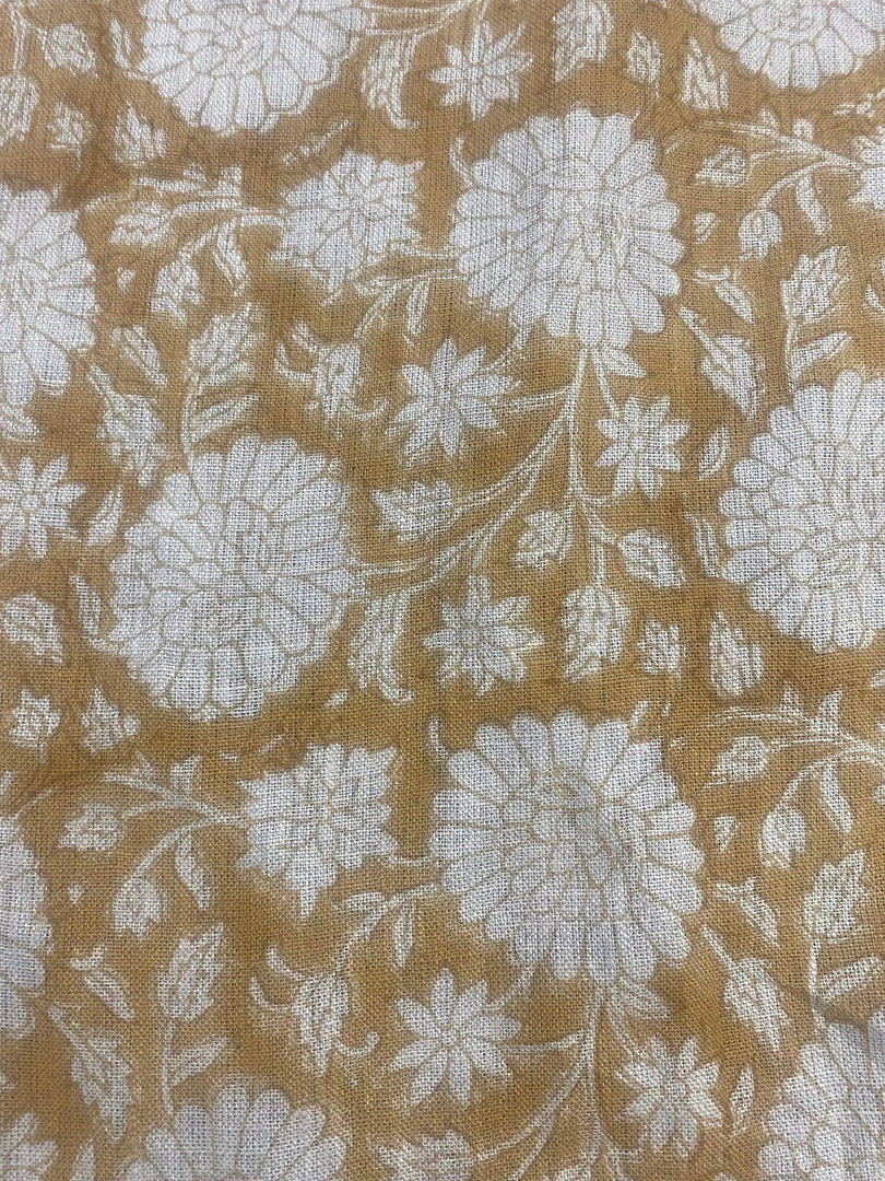 Roswyn Block Print Handloom Linen Fabric