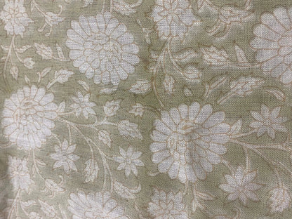Alexis Floral Linen Block Print Fabric