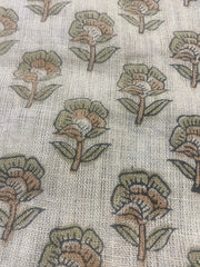 Morwen Block Print Handloom Linen Fabric