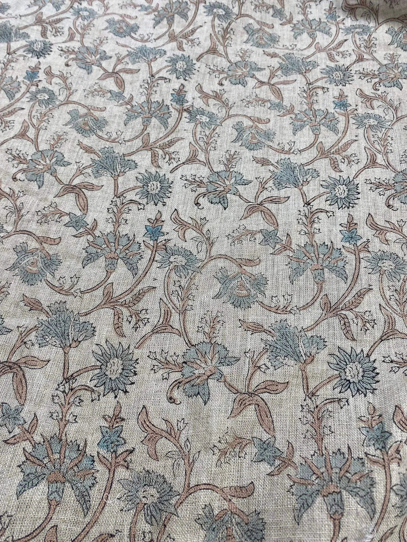 Kellith Block Print Handloom Linen Fabric