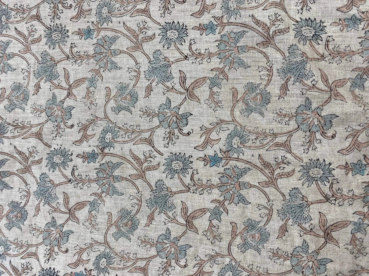 Kellith Block Print Handloom Linen Fabric