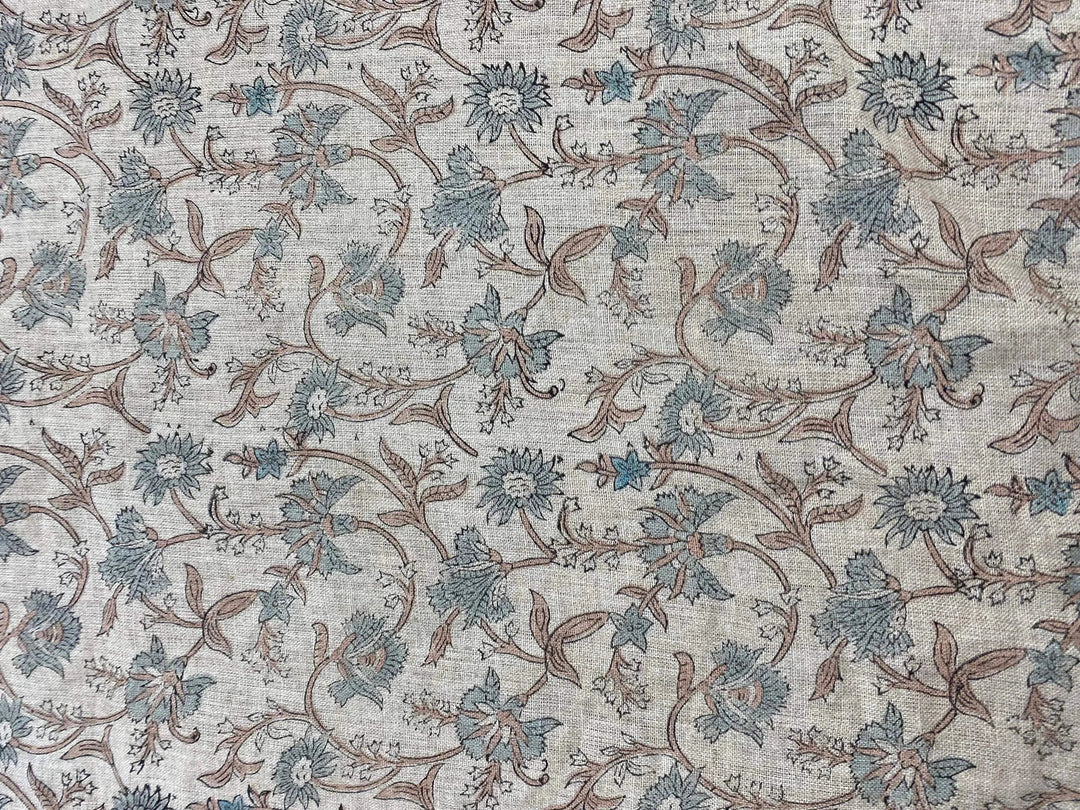 Kellith Block Print Handloom Linen Fabric