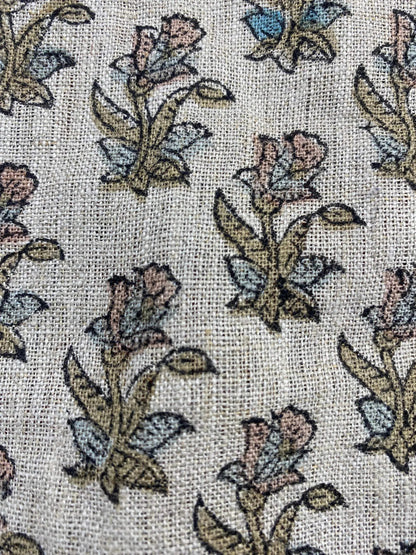 Jaswynn Block Print Handloom Linen Fabric