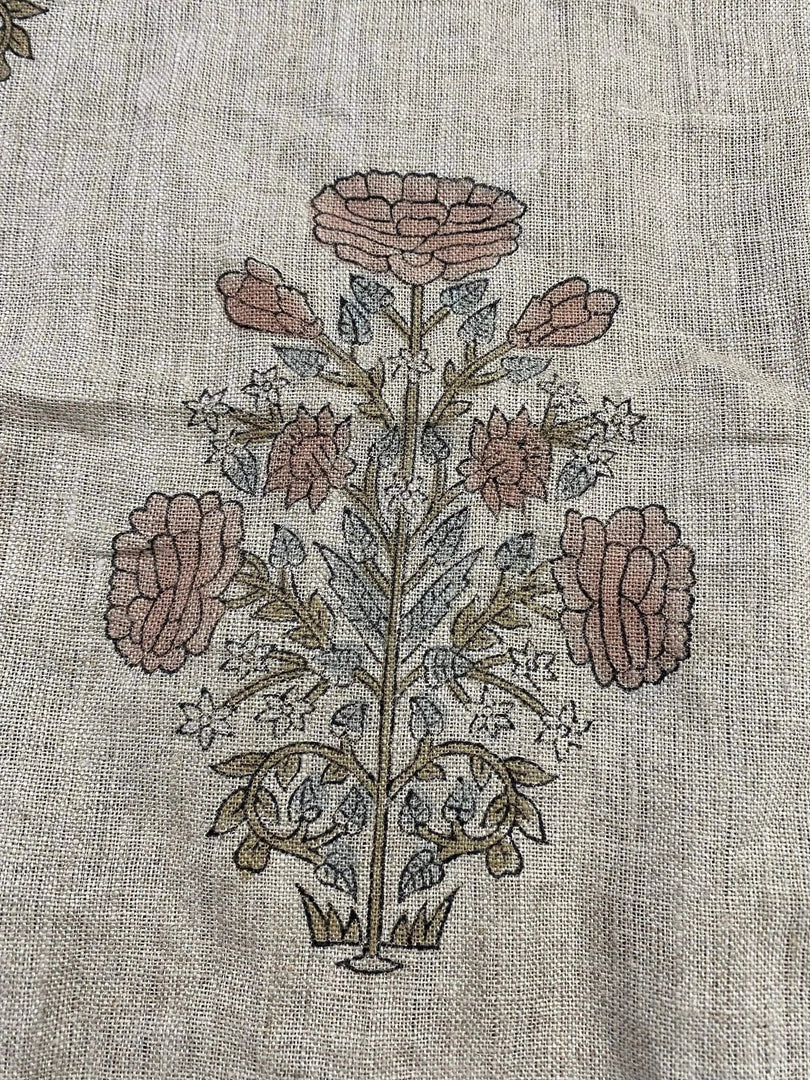 Breezal Block Print Handloom Linen Fabric