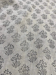 Linen fabric, Fabric by yard, Hand printed fabric, Block Print Fabric, Indian Fabric