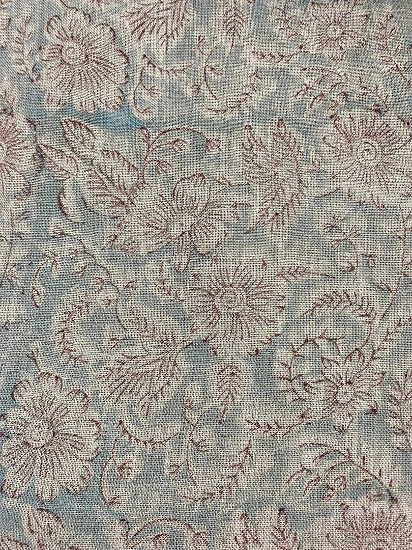 Grelen Block Print Handloom Linen Fabric