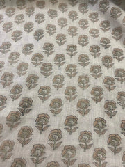 Onwynn Block Print Handloom Linen Fabric