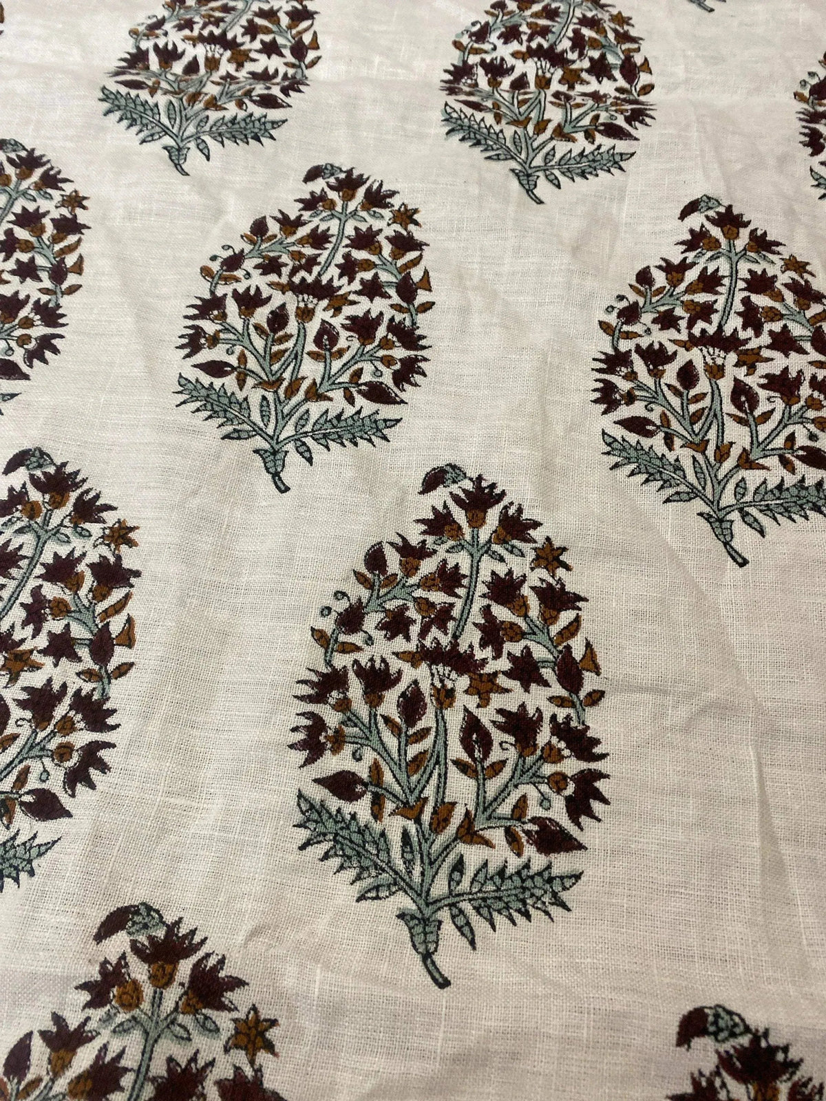 Delyra Block Print Handloom Linen Fabric