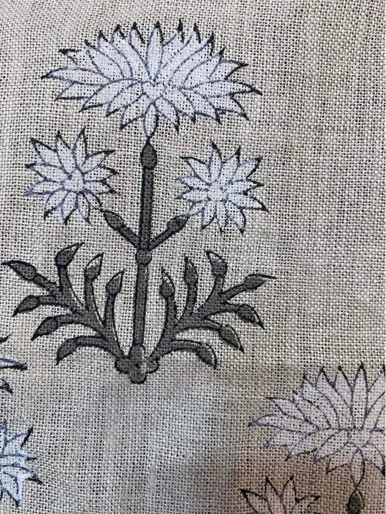 Annaet  Block Print Thick Linen Fabric