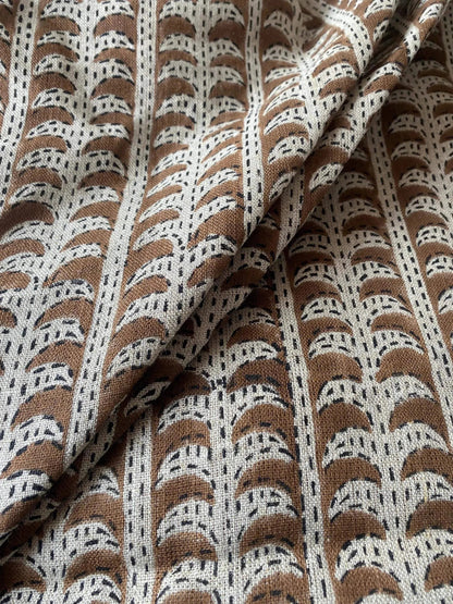 Theodore Hand Block Print Linen Fabric