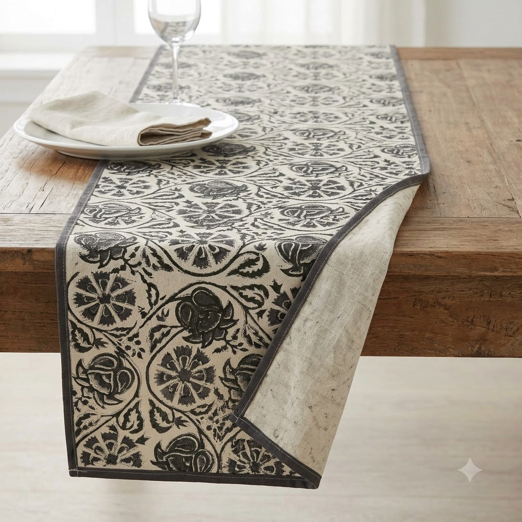 Aroim Oatmeal Cotton Table Runner