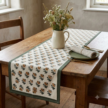 Nelaz Rust Cotton Table Runner