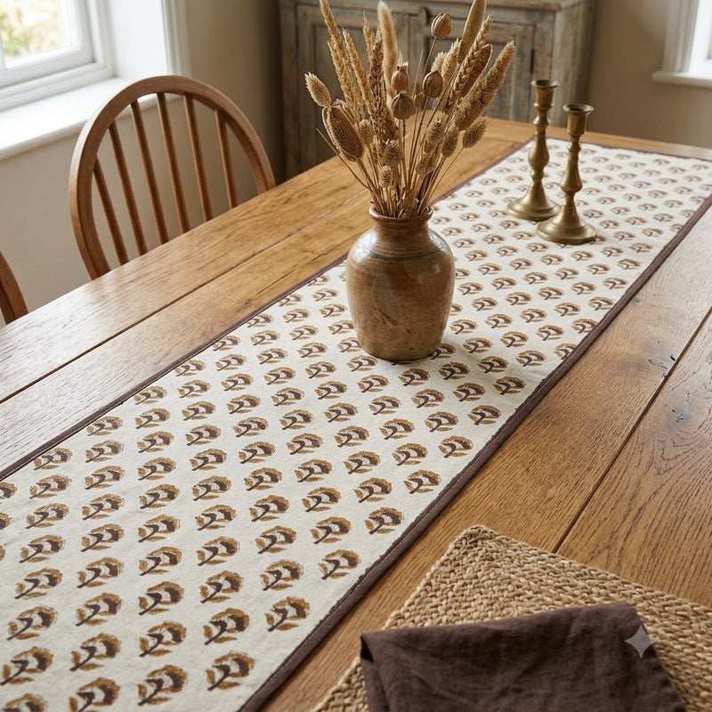 Orvat Chocolate Cotton Table Runner