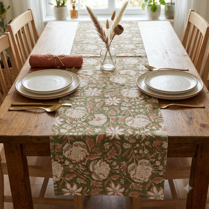 Nalev Terracotta Cotton Table Runner