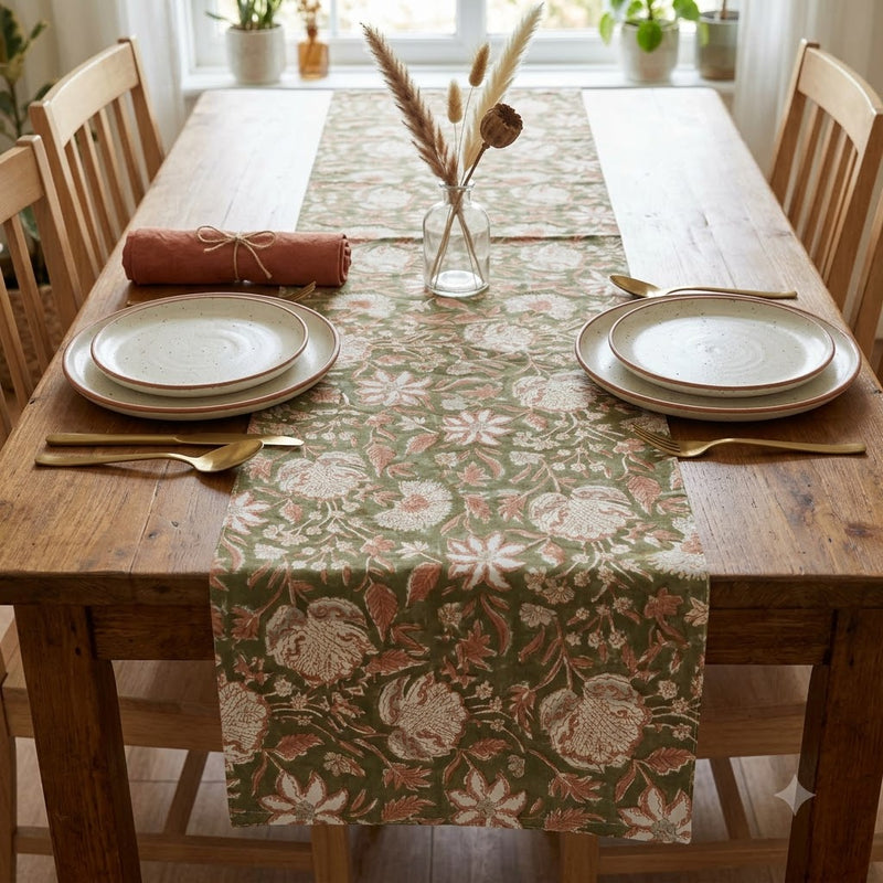 Nalev Terracotta Cotton Table Runner