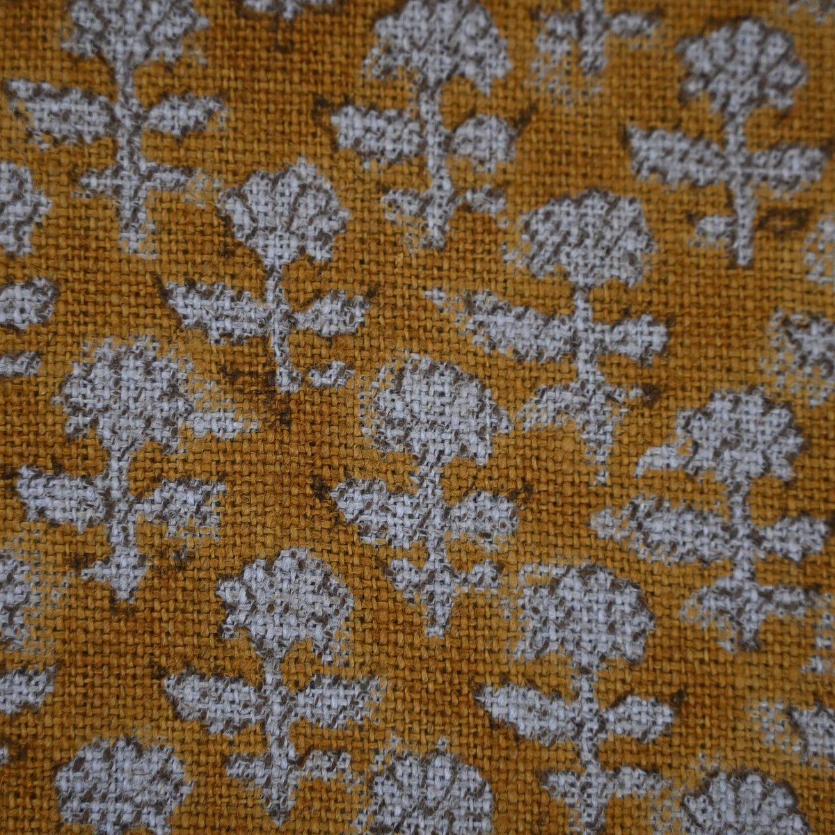 Frances Ochre Block Print Pillow Cover