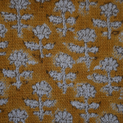 Frances Ochre Block Print Pillow Cover