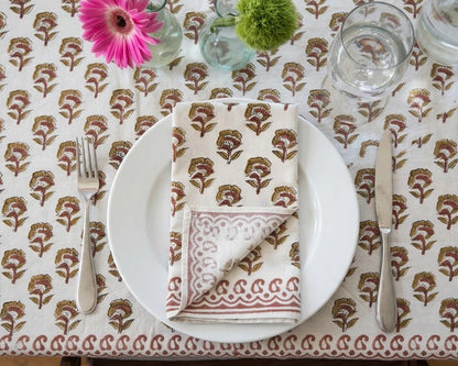 Spice Floral Motif Dinner Napkin