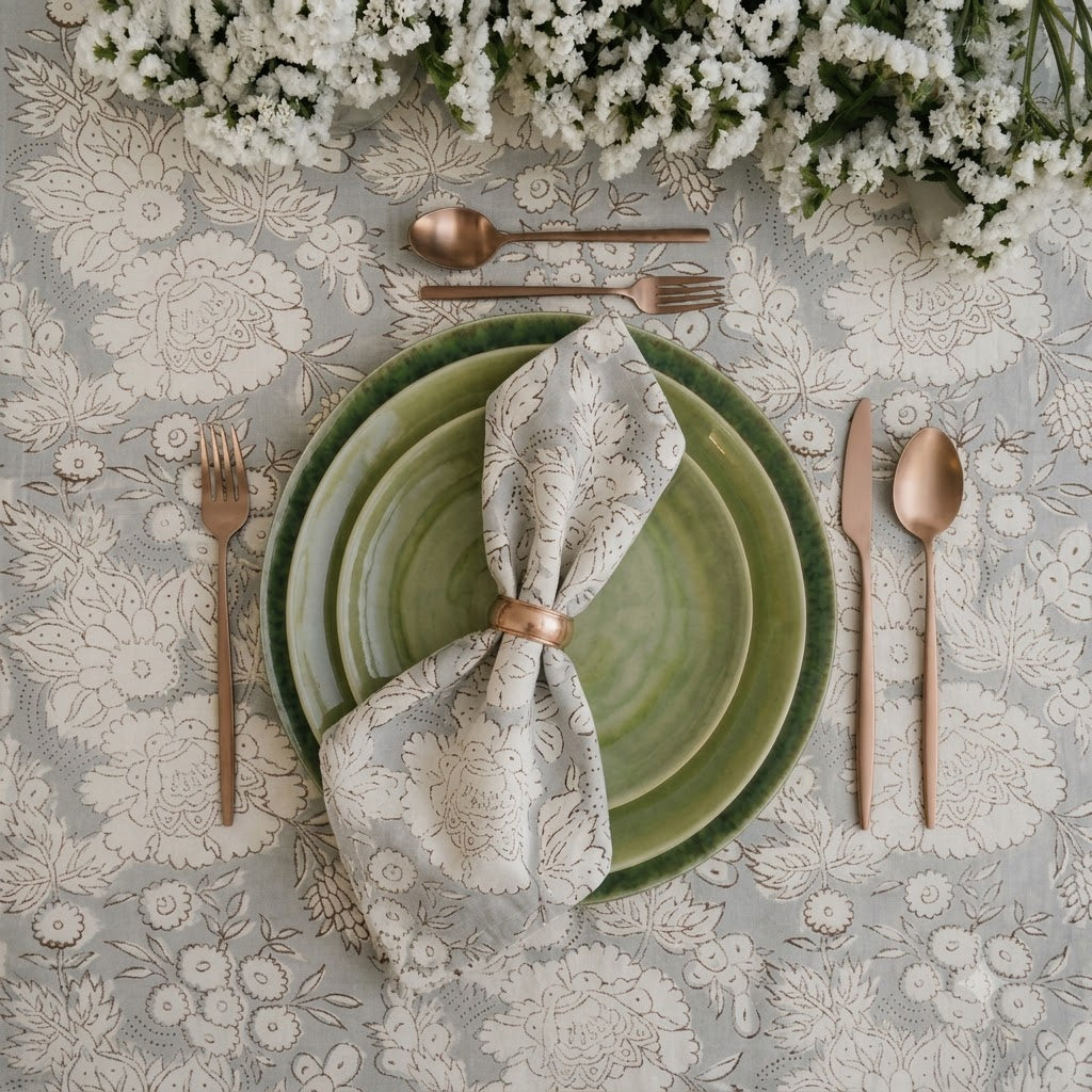Light Grey Botanical Table Napkin