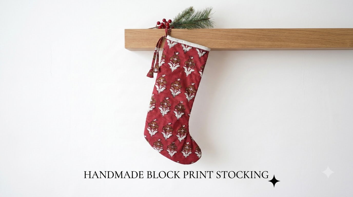 Mughal Booti Block Print Stocking