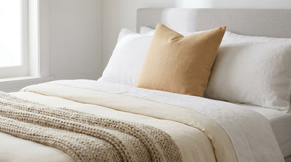 Tavi Ochre Solid Linen Pillow Cover