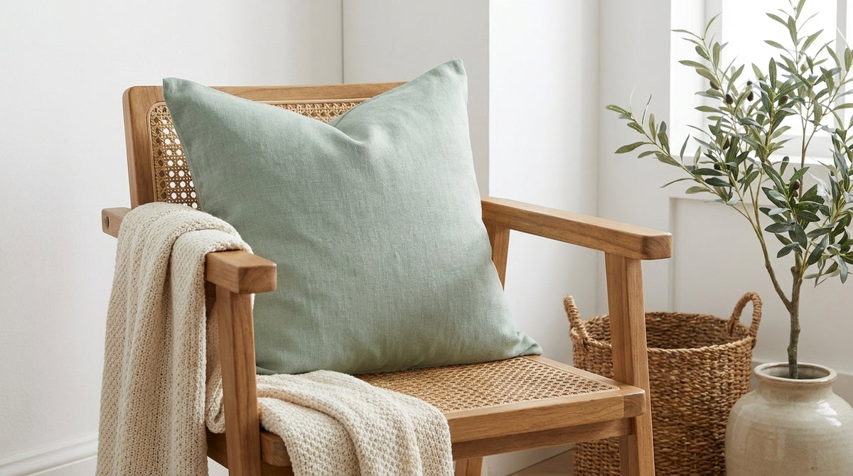 Nalo Gray solid Linen  Pillow Cover