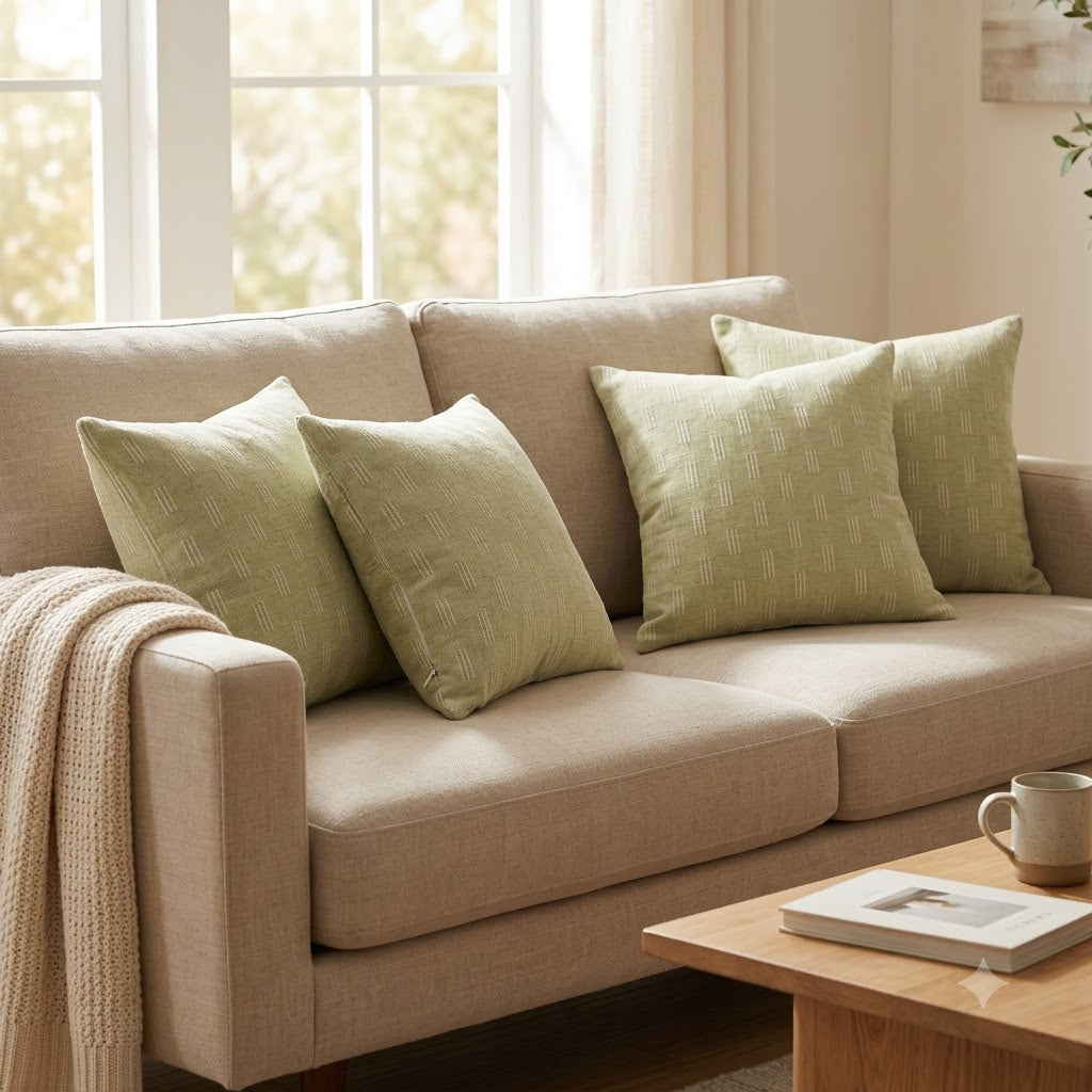 Lester Olive Green Dash Cushion Cover