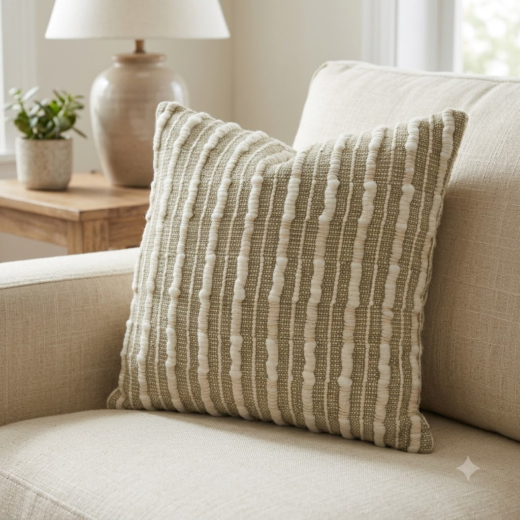 Quentin Sage Textured Cushion  Cover