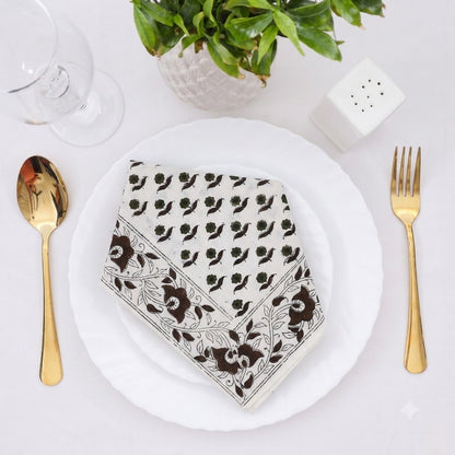 Espresso Floral Trail Cloth Napkin