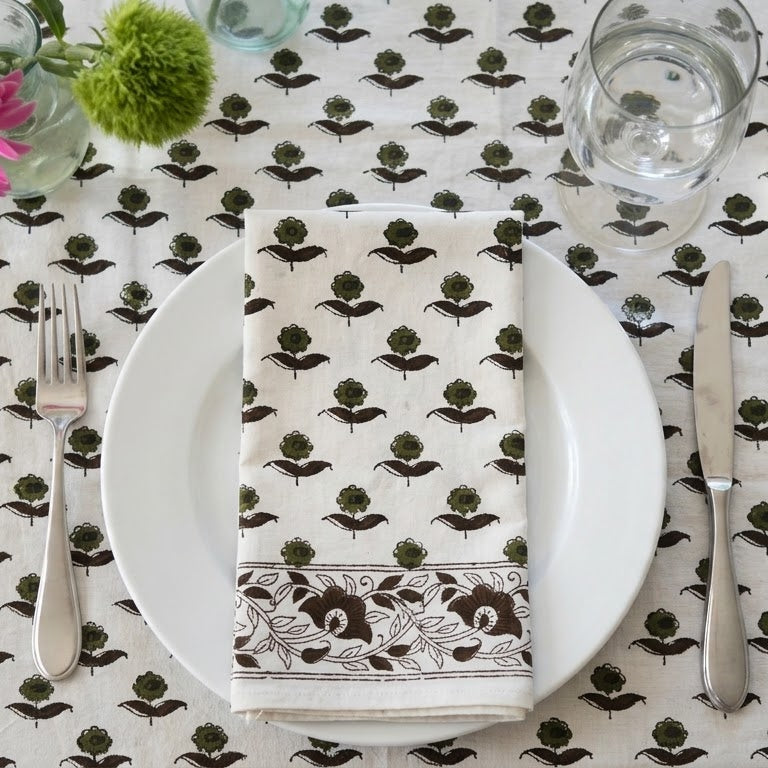 Espresso Floral Trail Cloth Napkin