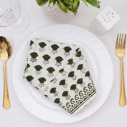 Vintage Sage Paisley Cloth Napkin