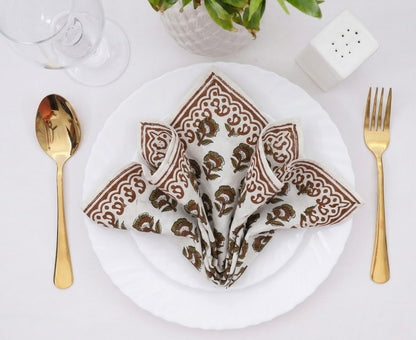 Chestnut Floral Paisley Dinner Napkin