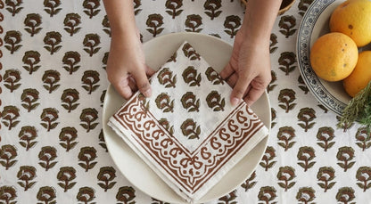 Chestnut Floral Paisley Dinner Napkin