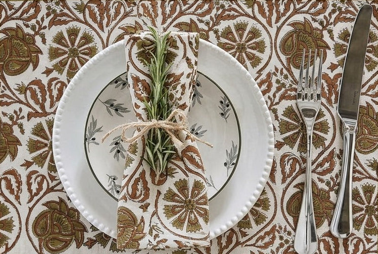 Moss Green Medallion Table Napkin