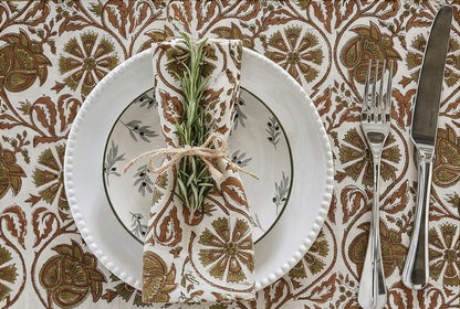 Moss Green Medallion Table Napkin