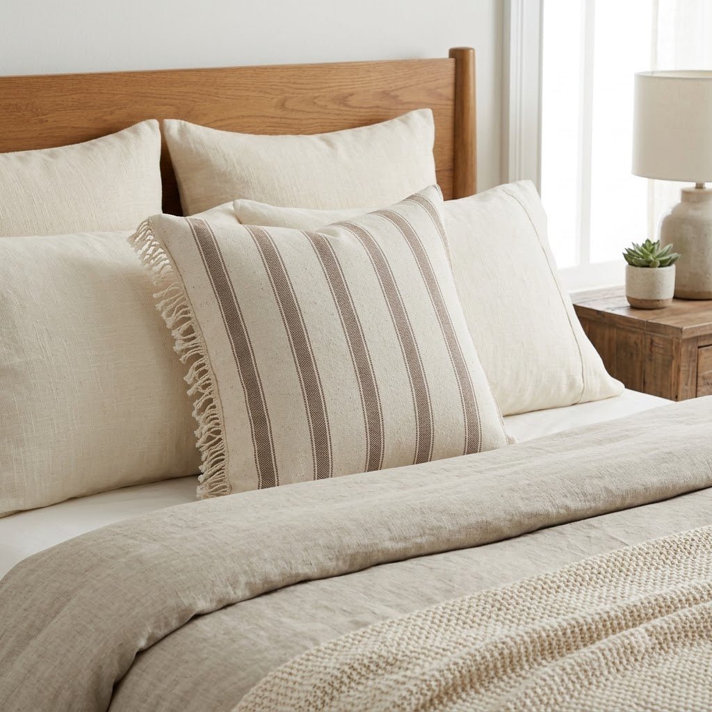 Maverick Rustic Cocoa Stripe Cushion