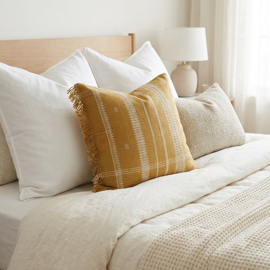 Easton Mustard Handloom Cushion